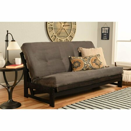 TEMPLETON Aspen Reclaim Mocha Futon Frame with Suede Gray Mattress - Full Size TE2597797